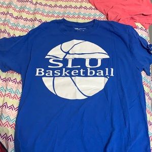 Blue slu basketball shirt